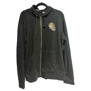 Houston Dynamo Men's Unisex Zip Up Jacket Hoodie MLS Black Size Large
